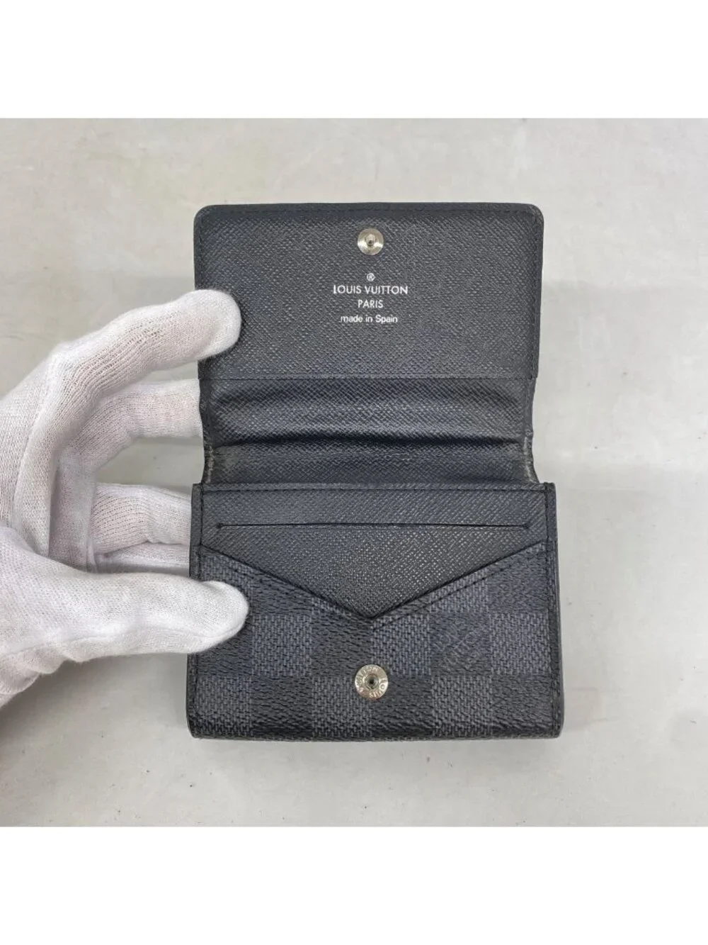 Louis Vuitton Card Case Damier Graphite Envelope Business Holder Black